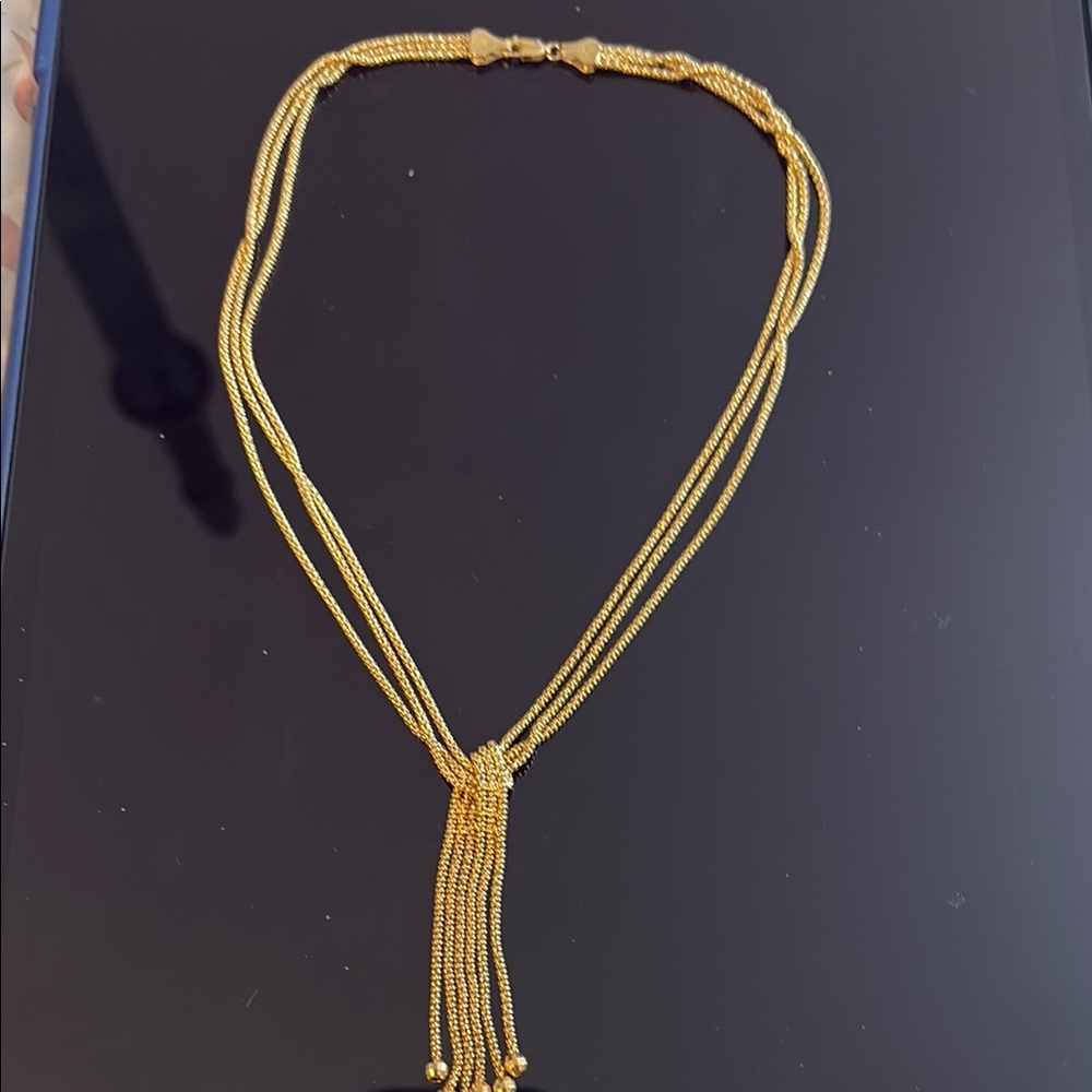 Jacmel Mauritius Gold Multi-Strand Tassel Necklace JCM 925